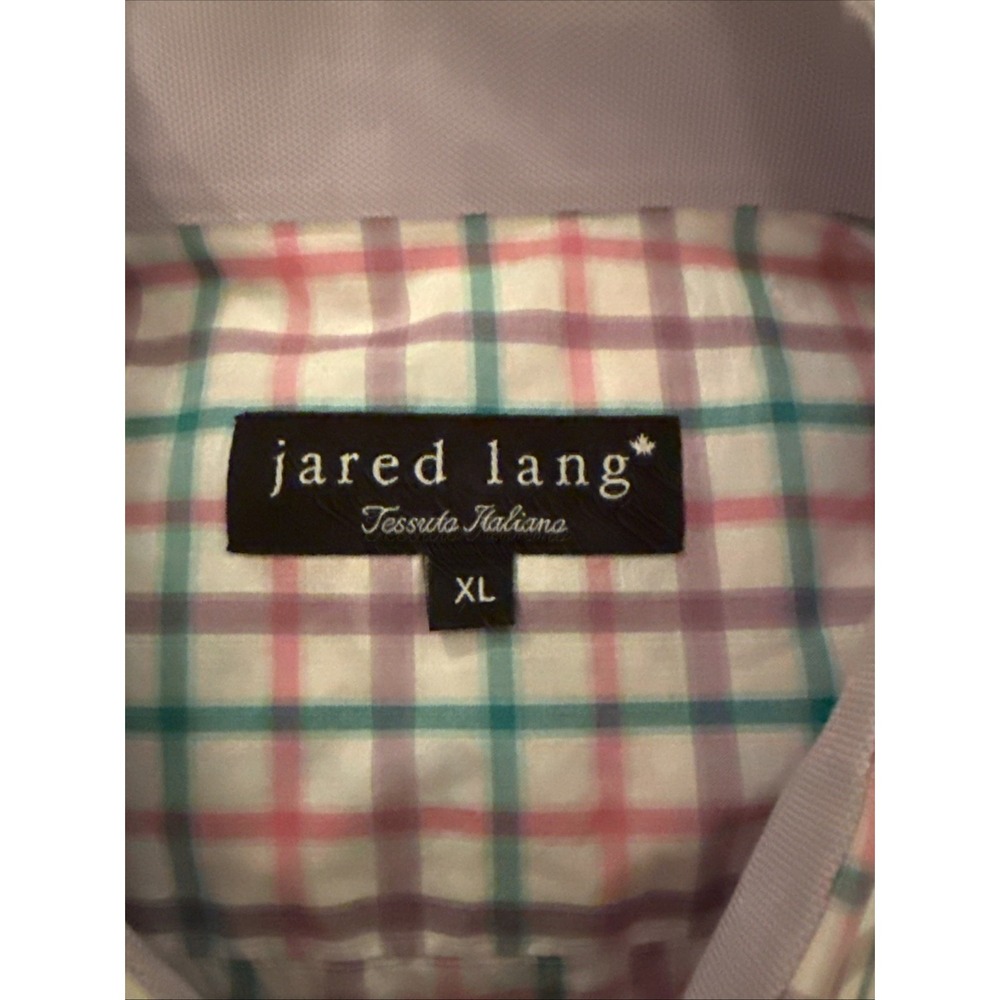Jared Lang Tessuta Italiano Shirt Men's XL Multicolor Plaid Short Sleeve Preppy - Picture 6 of 8